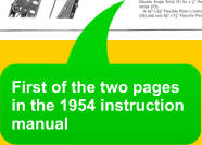 First of the two pages  in the 1954 instruction  manual