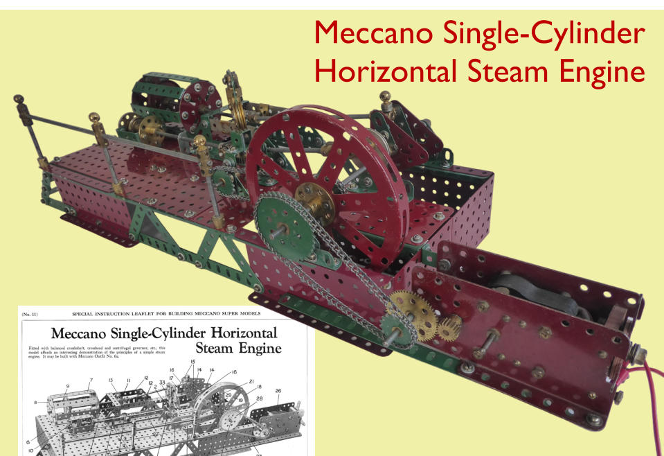 Meccano Single Horitontal Steam Engine