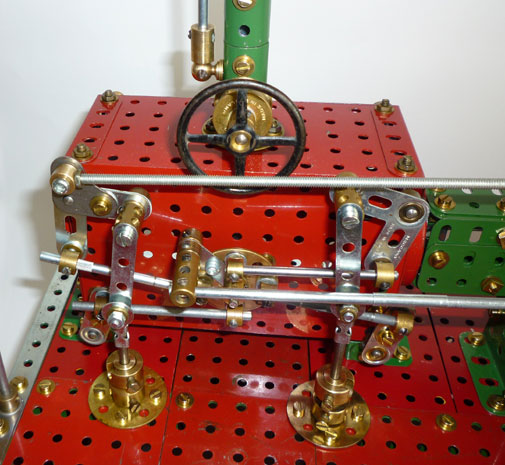 Meccano Corliss valve close up