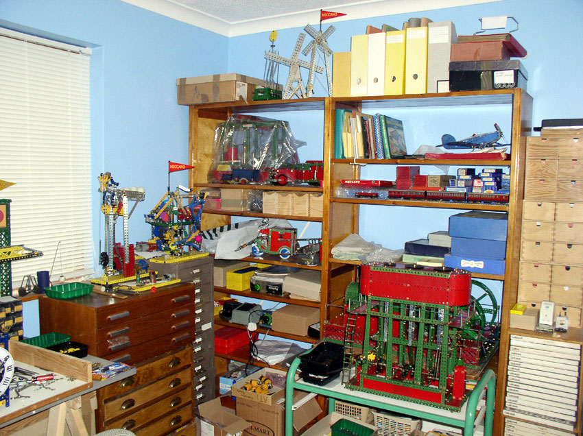 Hobby room shelves