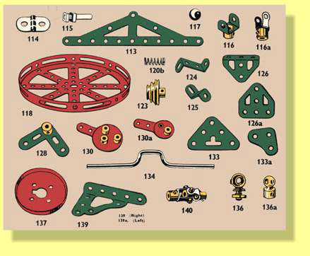 1950s Meccano parts