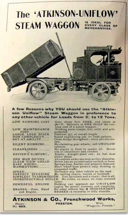 Atkinson tipping steam wagon