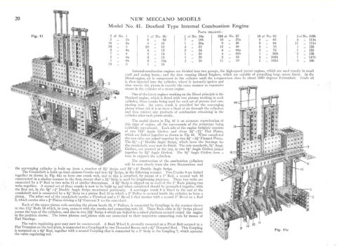 1931 New Meccano models instructions