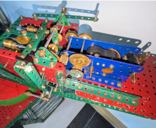 Close up of motor without cover and main gearbox