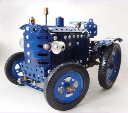 Farm tractor low level front view